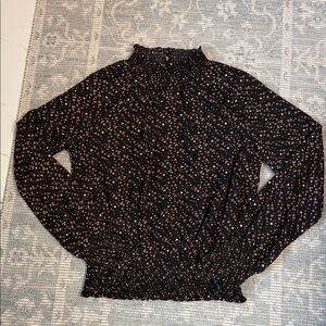 Women's Black and Brown THML Smocked Top